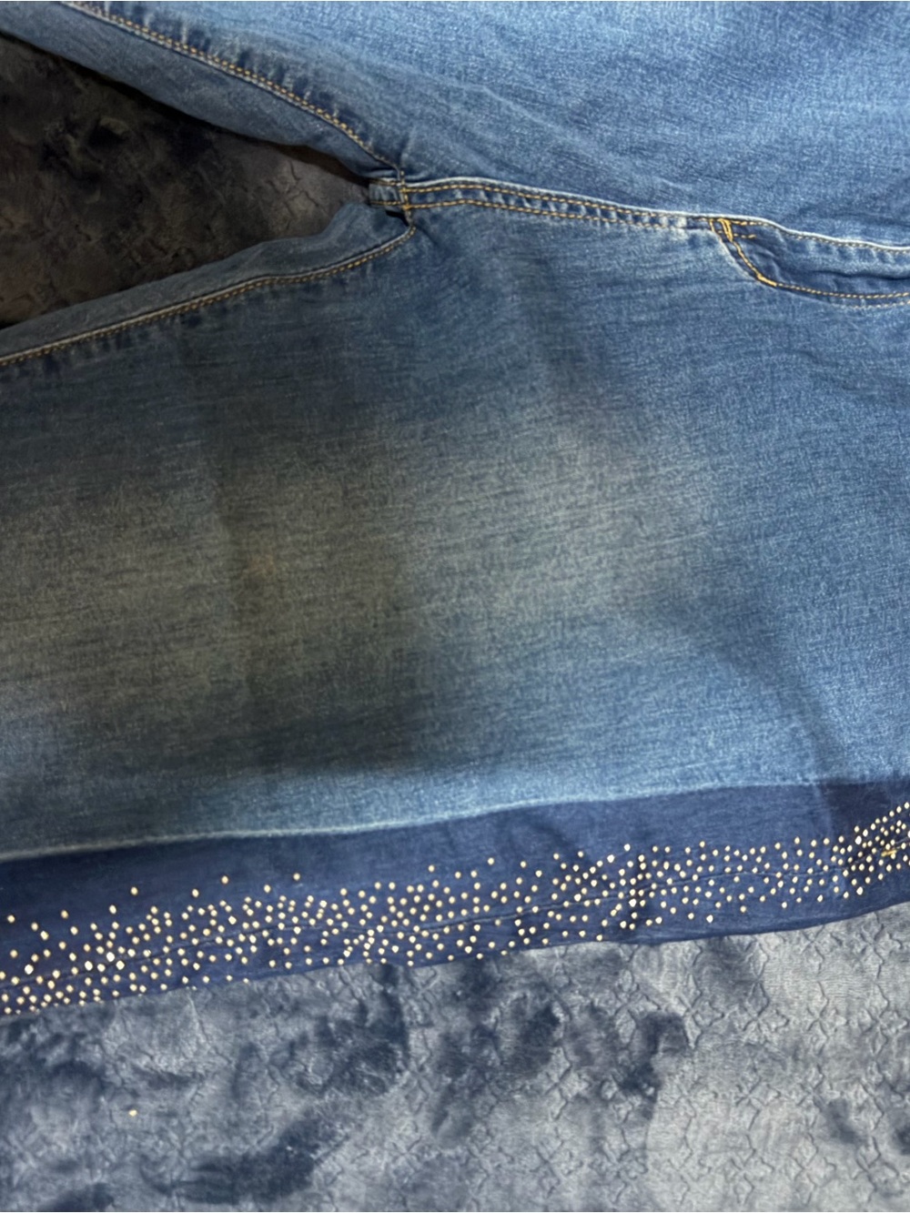 Rose Gal jeans NEW SIZE 3 x Women's Light Blue Embellished Side-Panel Jeans - Picture 2 of 5